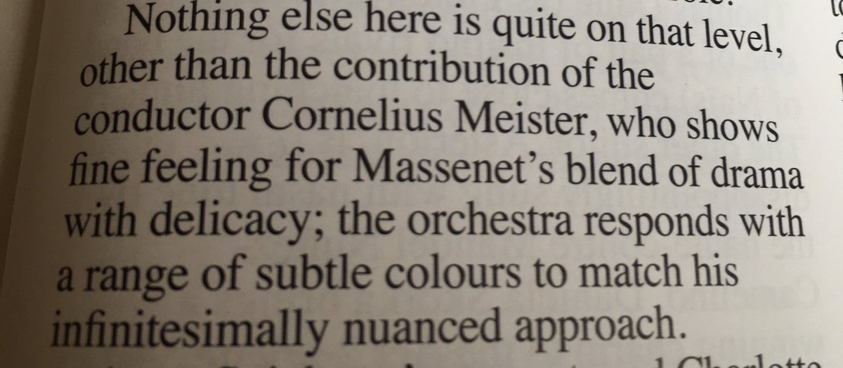 ⁦@GeorgeHallMusic⁩ in ⁦@operamagazine⁩ also praises CorneliusMeister’s sensitive & enthralling conducting of #Werther.  I was equally enchanted & have been watching out for his name ever since.