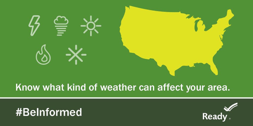 Readygov's tweet image. Make checking the weather part of your everyday routine. #PrepareNow weather.gov