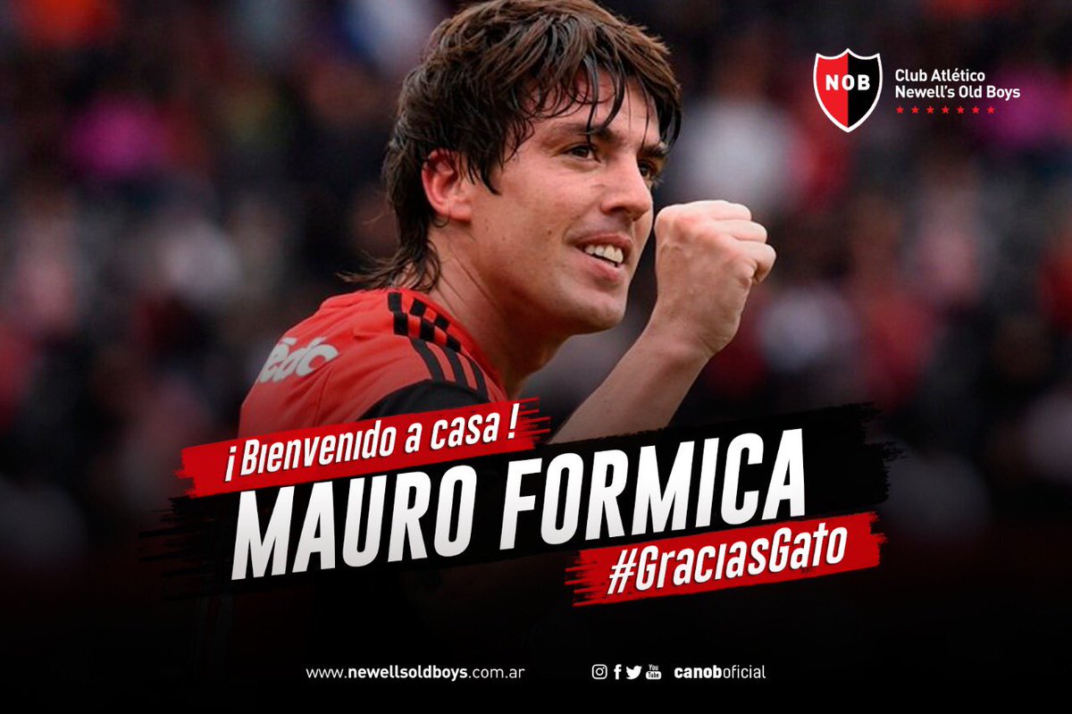 Mauro Formica es nuevo jugador de #Newells. ¡Bienvenido a casa! 💪🏼
#GraciasGato 🔴⚫️