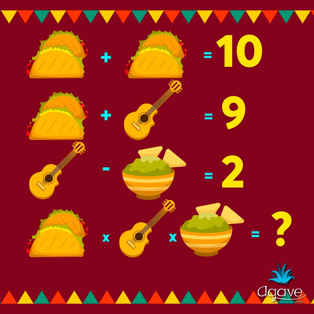 AgaveRest's tweet image. ¡Buenos días carnalitos! ☀️
Vamos a divertirnos un rato hoy con esta trivia.🔢
¿Cuál creen ustedes es la respuesta?🤔