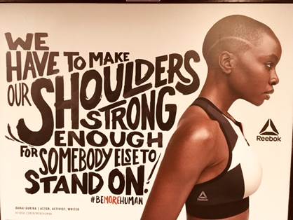 AndreaDavisPink's tweet photo. Have you been following this awesome @reebok ad campaign? Itโs made me recommit to deltoid weight-training! The strongest shoulders are the ones that lift as they climb. #BeMoreHuman #BicepPower https://t.co/1inwYdww8D