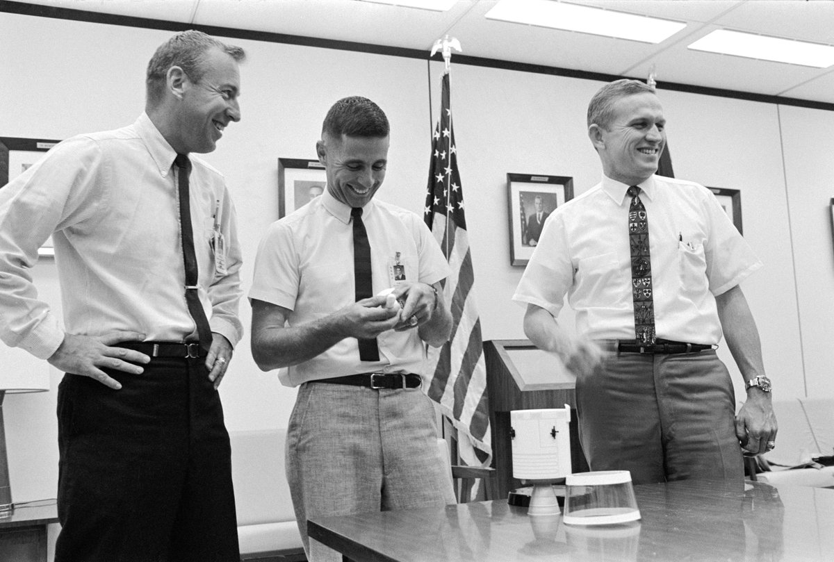 NASAJohnson's tweet photo. 50 years ago, NASA management met to discuss changes to the Apollo 8 mission. If agreed upon by NASA Administrator James Webb and President Lyndon B. Johnson, the December 1968 mission would send humans around the moon for the first time. https://t.co/ZXYlDslZcE https://t.co/MH0F8onmEG