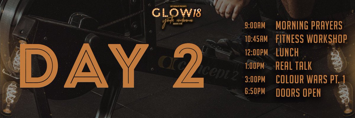 ANYGoodlife613's tweet photo. Glow 18|| Who is ready to GLOW in the darkness? We had an amazing first night in the presence of God! You do not want to miss tomorrow! We are starting off  with morning prayers at 9am! Here is your Day 2 schedule. https://t.co/7X0fcwCVDb
