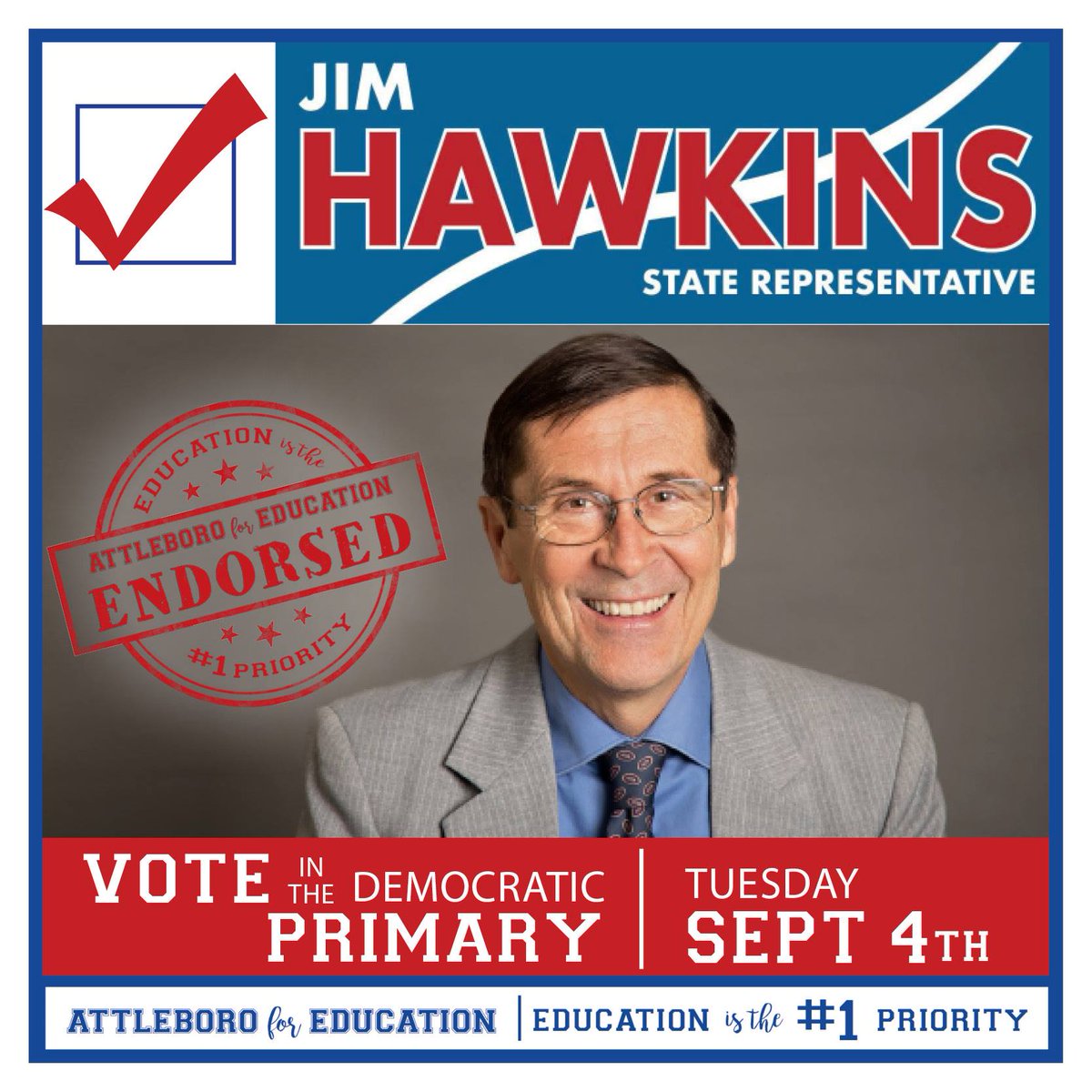 I'm honored to be endorsed by Attleboro for Education. As a former teacher, I know the importance of supporting educators and our kids' learning – and as State Rep, I'm working for them every day. Thank you so much for your support! #mapoli #hawk4attleboro #keepingpromises