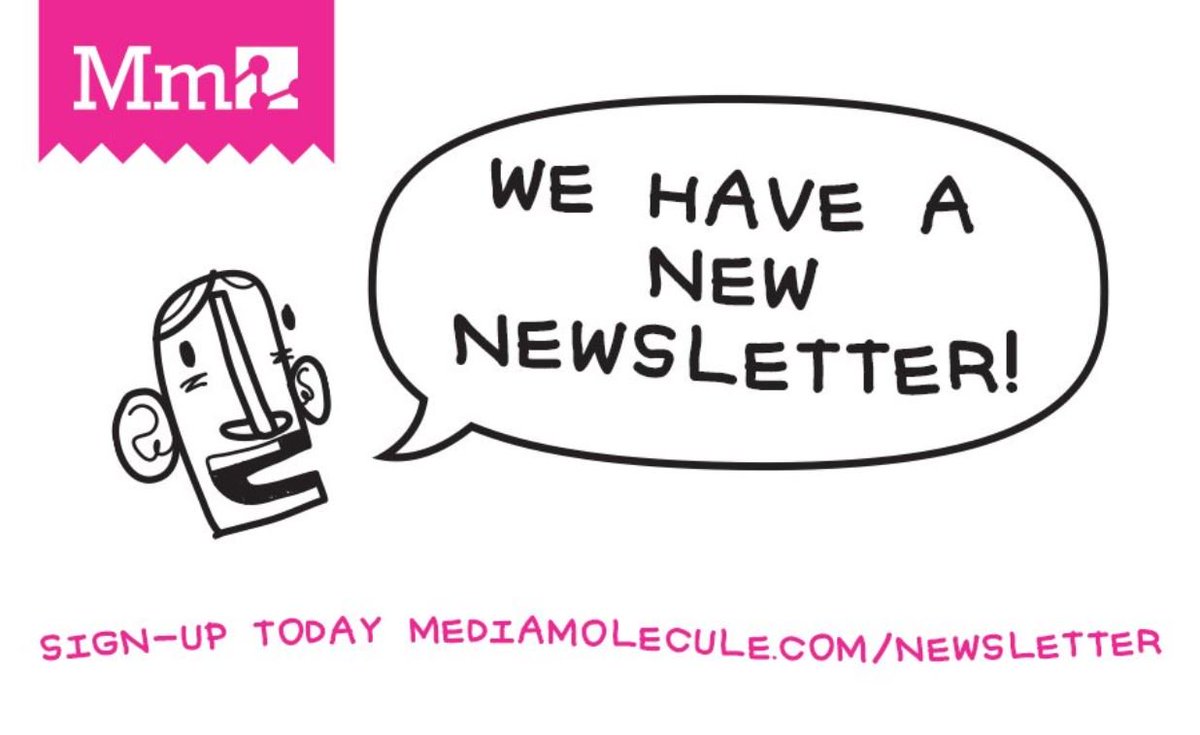 mediamolecule's tweet photo. Are you subscribed to Mm Monthly? 🤔

If not, then we've got just the thing - our sign up page! Register to receive our monthly newsletter with updates from the Molecules, fan-art and much more! https://t.co/xarFGca4K2 https://t.co/ceAFQAwPUg