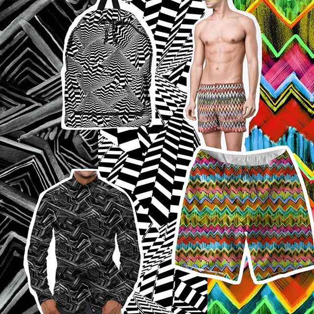 And we continue zig-zagging! *yummy guy in a boardshort pic by <a href="/farfetch/">Farfetch</a> *  #print #art #design #printstudio #printdesign #pattern #fashion #patterndesign #colorful #zigzag #patternbank #chevron #menswear #swimwear #watercolor #handpainted #missoni #hand… ift.tt/2vT7CdA