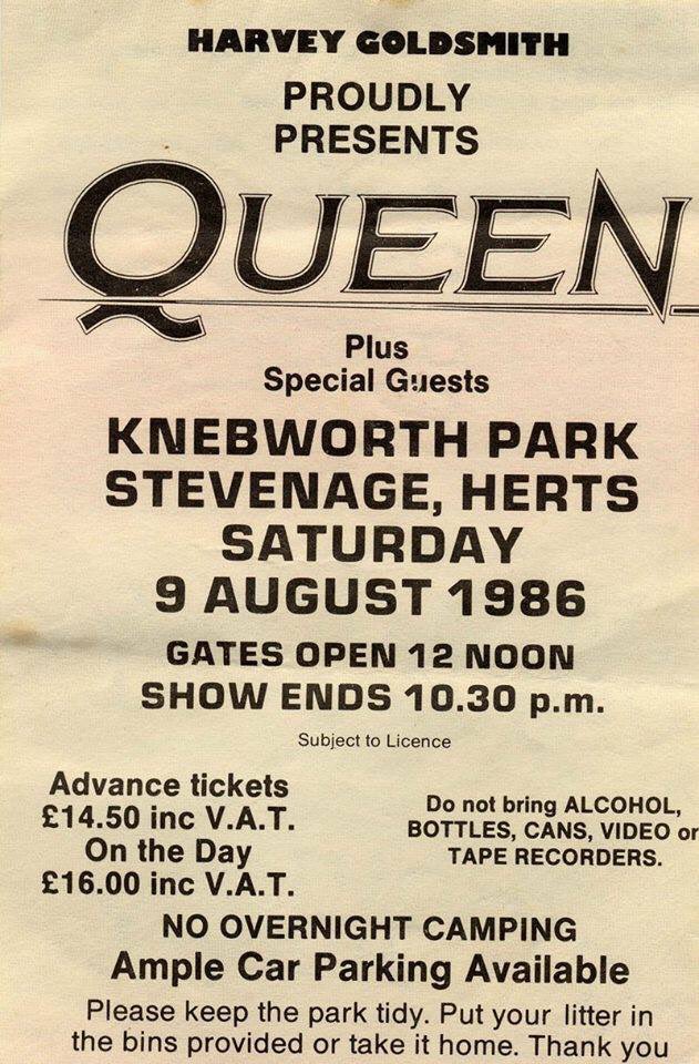 salaonce11's tweet photo. #Anecdotario 

En un día como hoy pero de 1986 en Knebworth Park, Inglaterra, ante más de 120.000 espectadores, la banda de rock británica #Queen realiza su último concierto con sus integrantes originales, antes de la muerte del vocalista #FreddieMercury 

#HagamosRuido https://t.co/vhGqtxyM5v