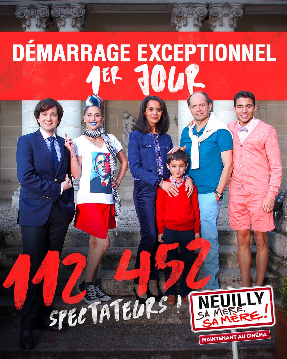 SNDfilms's tweet photo. Encore plus fort que le premier !

112 452 spectateurs pour le premier jour de #NeuillySaMèreSaMère ! 🙌 https://t.co/dF0Jb1kyrm