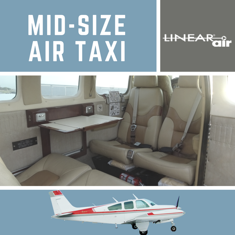 LinearAir's tweet photo. Our Midsize #AirTaxi fly as many as 5 passengers with light luggage (such as rollaboards and duffle bags); 4 passengers may enjoy comfortable “club seating” where seats face each other, while one passenger may choose to #ride up front. #flysmarter #travel 
https://t.co/VOkMfwbwx4 https://t.co/zKxfPLrqPC