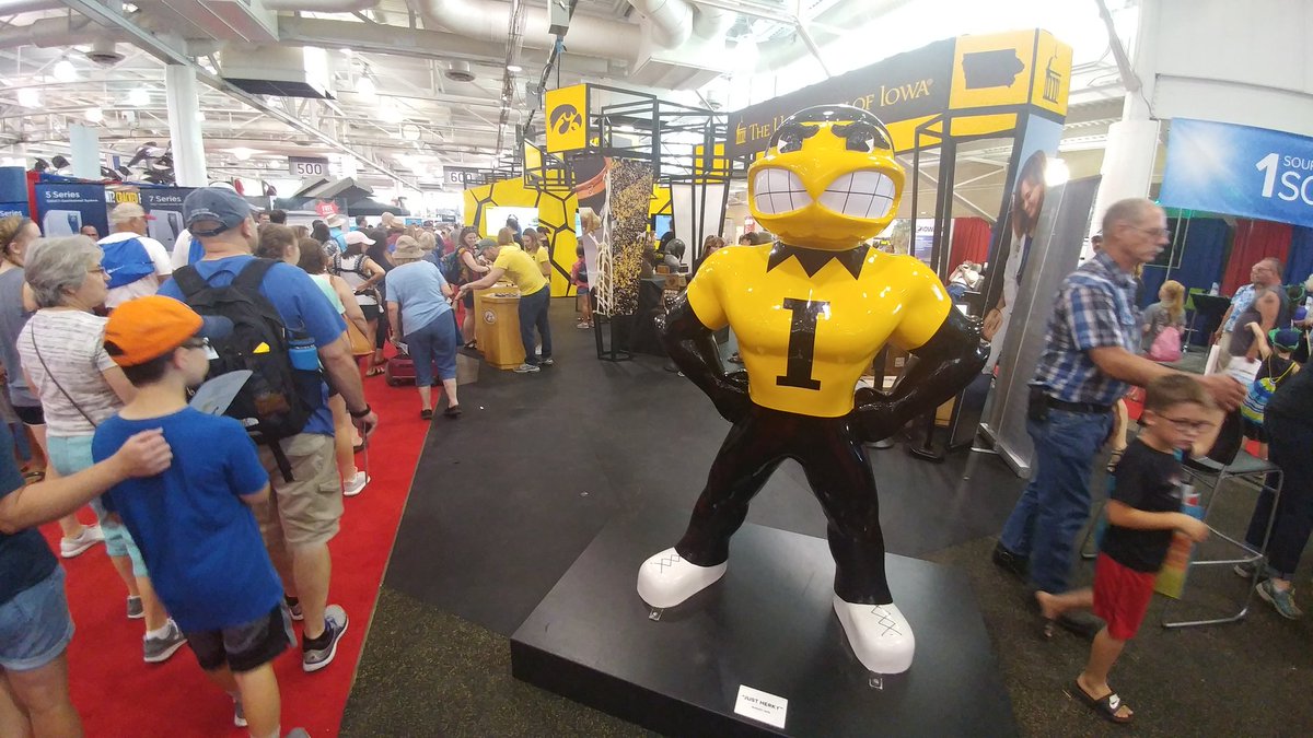 uiowa's tweet photo. We are so excited for the start of the #IowaStateFair! Come visit us in the Varied Industries Building. #HawkeyeStateFair π€π https://t.co/66knTGnjTi