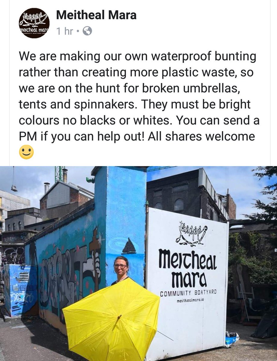 Love this #crafty initiative by @MeithealMara - will be keeping my eyes peeled for abandoned ☔☔ (wouldn't mind buying some bunting either) #ZeroWaste #corkcity #cork #WasteNotWantNot #PureCork #Sustainability