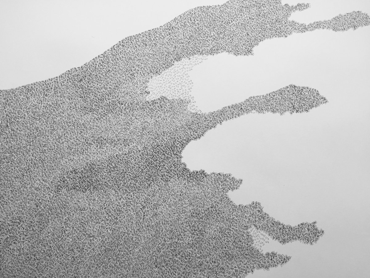 Ruth_HBroadbent's tweet photo. Last summer my 'Imagined Lines' drawings & sculpture were exhibited in #TheLanguageOfLine @glass_tank This summer I am back in the studio and have just started creating a new drawing sculpture - #ImaginedLines continues! #tbt https://t.co/IZ7JzJZYMf