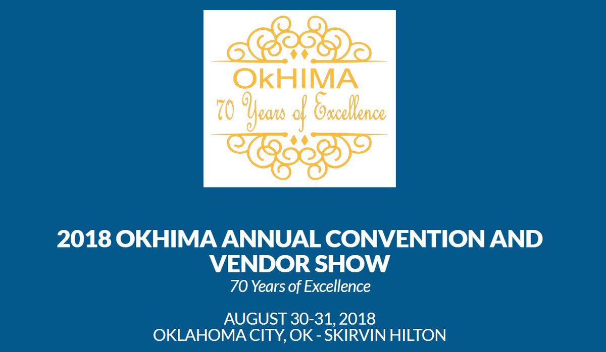 ChartFast's tweet image. The #OKHIMA Annual Convention starts in two weeks! This will be our 3rd consecutive year exhibiting at the premiere conference for Oklahoma Health Information Professionals.

We look forward to seeing you there!

okhima.org/meeting/