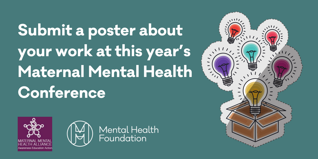 MMHAlliance's tweet photo. Are you in the field of perinatal mental health? Then submit a poster presentation about your work for us to showcase at this year’s Maternal Mental Health Conference #MMHAconf2018 Find out more https://t.co/tDOo77LD7g #pnd #pndchat #matexp #mabim #pmh https://t.co/6H0HzvMm4T