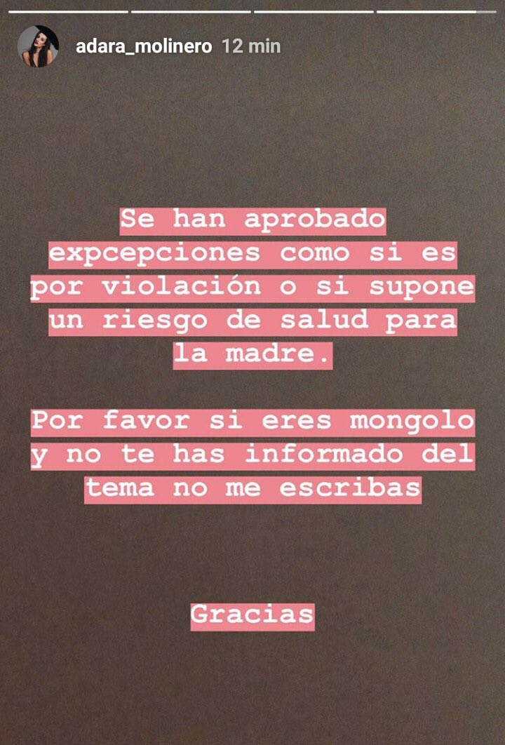 Arancha41748834's tweet photo. Muy moderna para quedarte embarazada de un tio que te dobla la edad al tercer mes de conocerle, pero muy retrogada para asimilar que las MUJERES PODEMOS DECIDIR SOBRE NUESTRO CUERPO, y encima usas la palabra mongolo como insulto.. no puedes dar mas verguenza Adara Molinero 🤮 https://t.co/zqbGXn7C3l