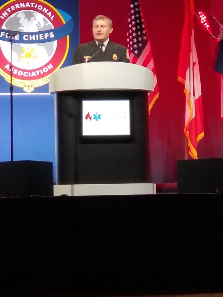 hopsing1387's tweet image. IAFC President Tom Jenkins, "In today"s firefighting apps and computers are important as halligans and hoses".