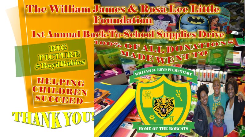 ItsRosasWill's tweet photo. SPECIAL THANKS to ALL who helped make our first project successful! #50Backpacks #Blessed2Bless @boydelem_aps @apsupdate #nonprofit #v103atlanta #atlanta #nonprofitlife #blackgirlmagic #thankstodonors #firstfundraiser #blackgirlsrock #BLM #fundraising #charity #philanthropy https://t.co/ODFZVHrXbV