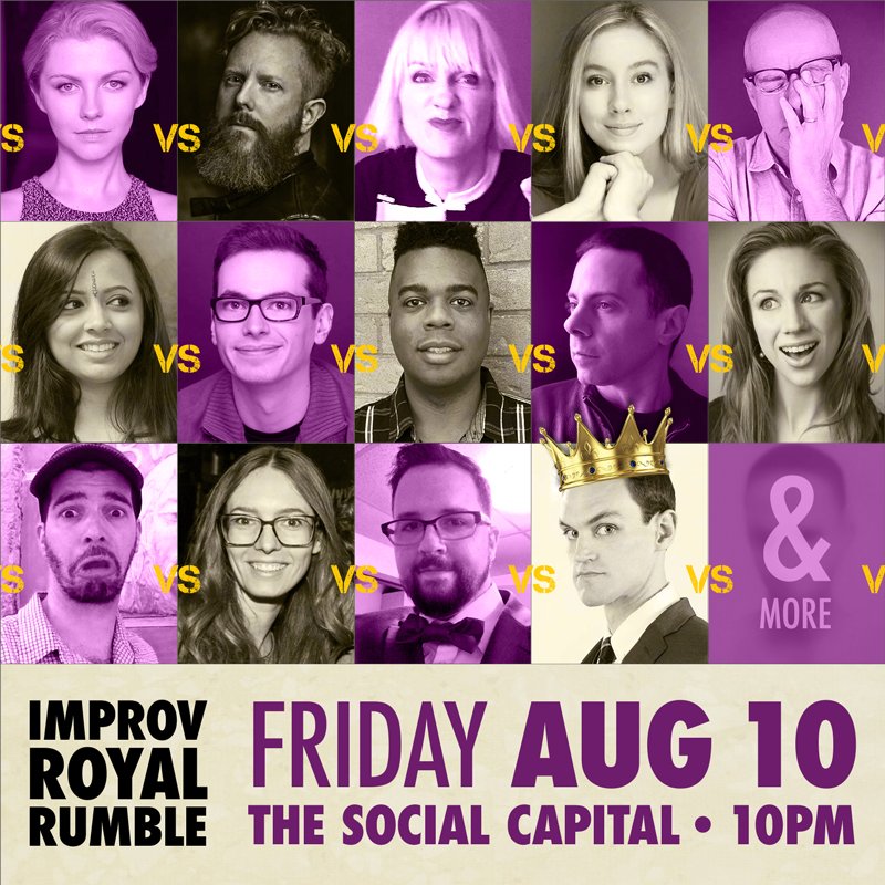 The fight card for tomorrow's #Improv Royal Rumble! It's a Whose Line battle, 10pm at <a href="/TheSoCap/">SoCap Comedy</a> #tasteofdanforth #comedy