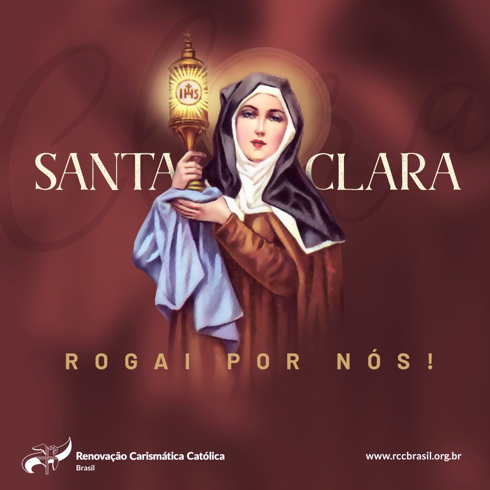 rccbrasil's tweet photo. Santa Clara, padroeira da televisão, interceda pelos programas de TV da #RCCBRASIL, por nossas emissoras parceiras, pelos apresentadores, pelos convidados e músicos que já participaram e por todos que levam o Batismo do Espírito Santo por todos os cantos do nosso país! https://t.co/9ijHRbtv6d