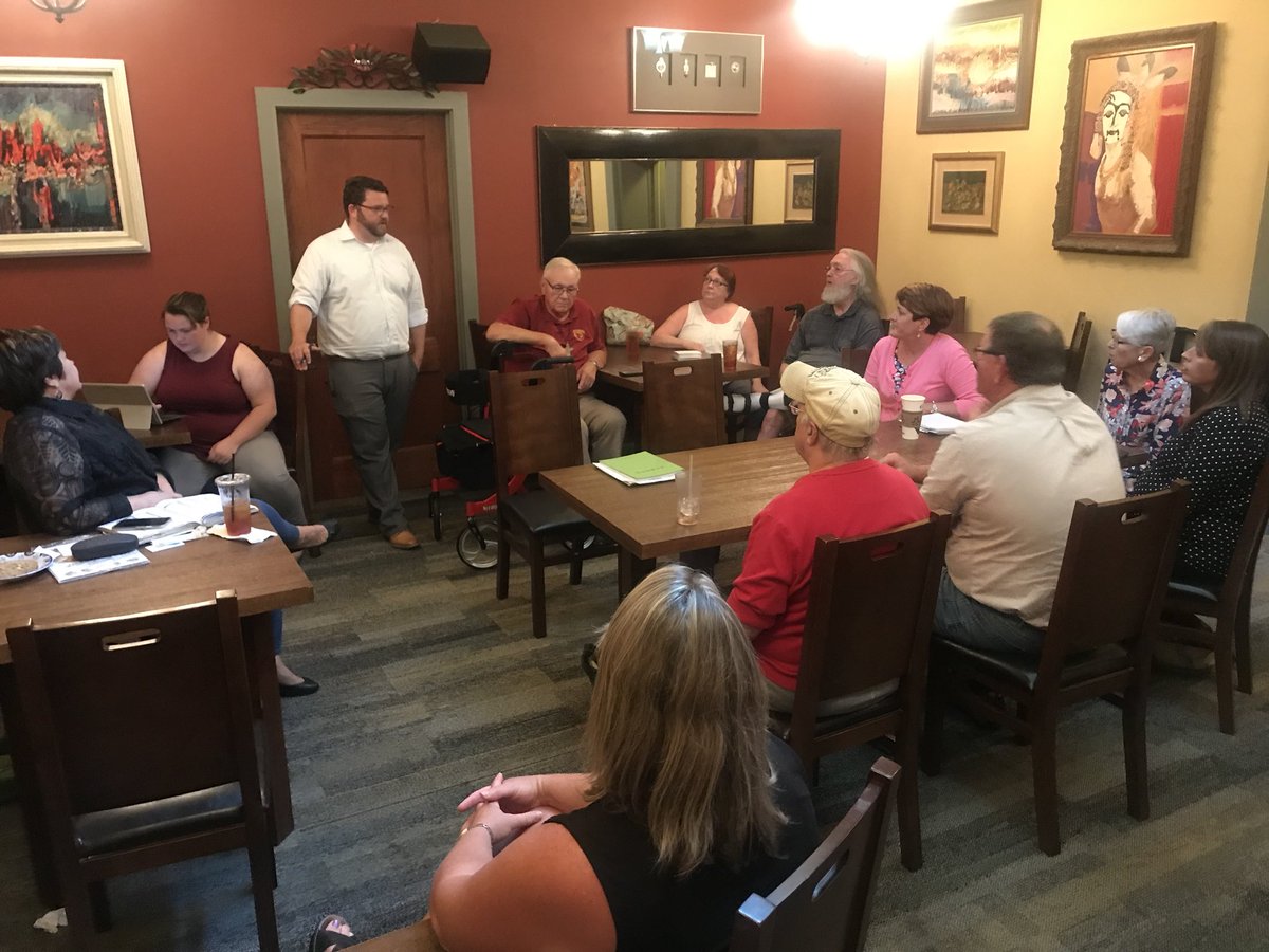 iowademocrats's tweet photo. We’re now in Washington, Iowa with @troymprice hearing from folks about how @KimReynoldsIA’s cuts to workforce development are affecting rural Iowa. #iagov https://t.co/XmPeilAhMn