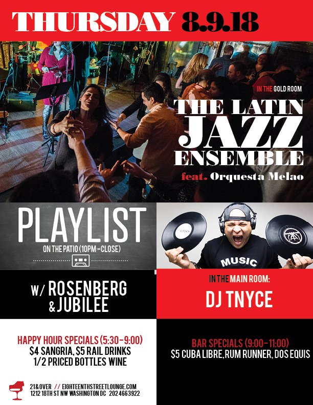 18thSTLounge's tweet photo. 🎶 This Weekend At ESL 🎶
@jubileedc #Playlist @DJTnyce30 @styluschris @mr_bonkerzzz @thedjdoublea @DonvonteMccoy @alexlovelegit @djday @chrisbrooksCB @CnsciousCntact @mrsimonsaid @SamTheManBurns @martinmiguel__ #HoldTight @betterlistenrec @smudgetown #ESL #DCNightlife #DCLounge https://t.co/YVBpYVt6Pv