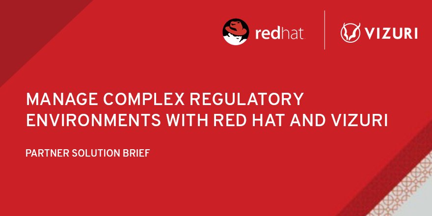 RedHatPartners's tweet photo. .@1Vizuri and #RedHat help organizations deal with complex regulatory and compliance standards @OpenShift #DecisionManager https://t.co/14SLkGB5bf https://t.co/KQzzsifEL6