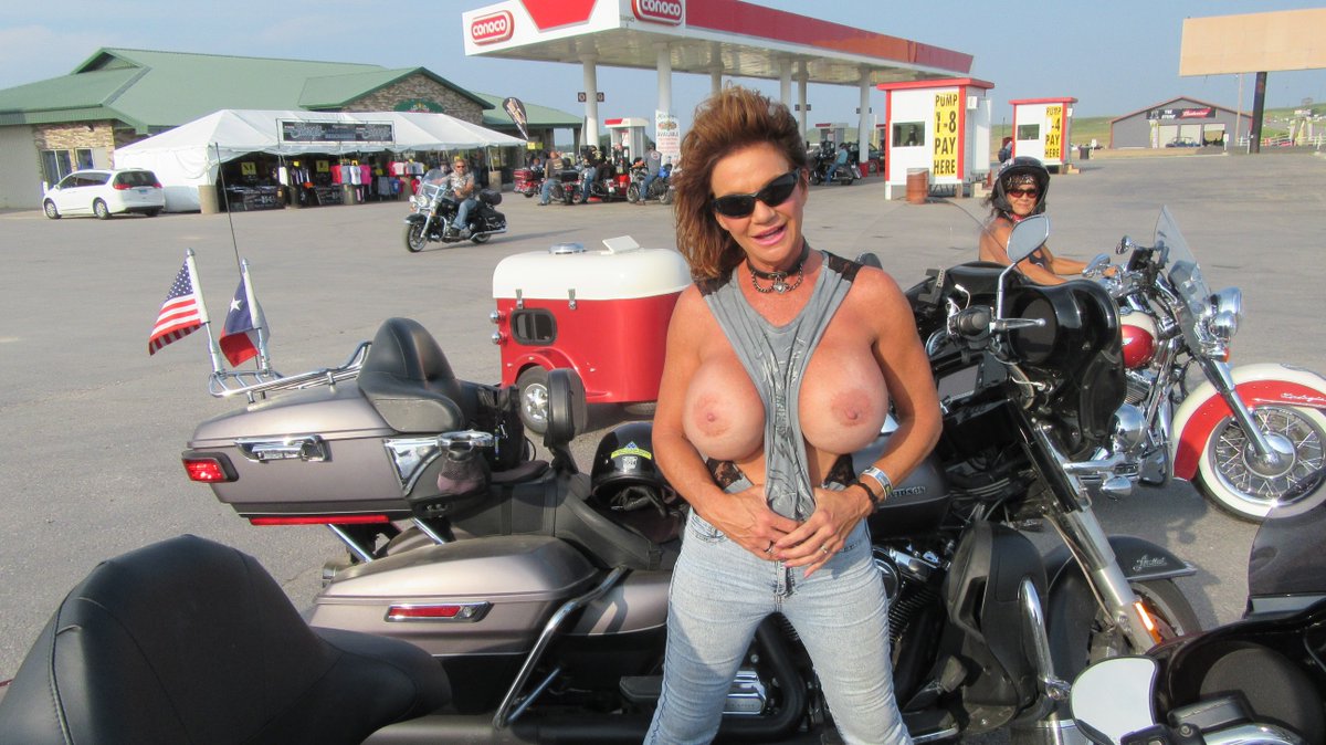 Flashing at the gas staton in Sturgis. 