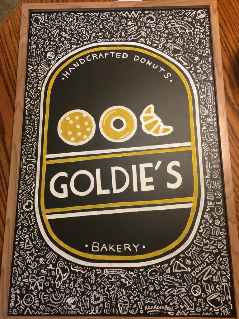 Love seeing EC’s presence in Lyndhurst!  EC Art Club founder Beth (‘18) spent her summer creating custom artwork for Goldie’s donut shop. Awesome! <a href="/echs_alumni/">ECHS Alumni</a>