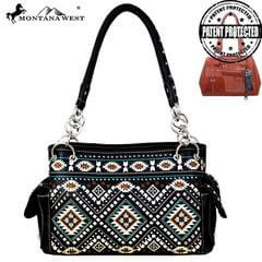 ConcealedPrinc1's tweet photo. Concealed Carry Satchel with embroidered aztec pattern accented with silver studs and rivets. Perfect for everyday carry, everywhere! #2a #ccw #purse #IAmMyOwnProtection https://t.co/uzTMJywDsV https://t.co/zekCrUDkdb