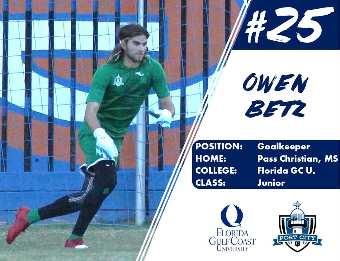 PortCityFC's tweet photo. Farewell to Port City's shot-stopper, Owen Betz, as he heads off to @FGCU_MSoccer! π
#StudyBoundSounders https://t.co/8QDC52C7kC