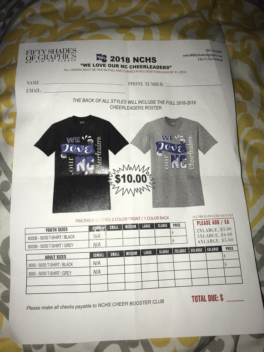 We’re selling We 💙 Cheer shirts!!! Contact any cheerleader if you’d like to buy one!! Orders are due August 31st :)
