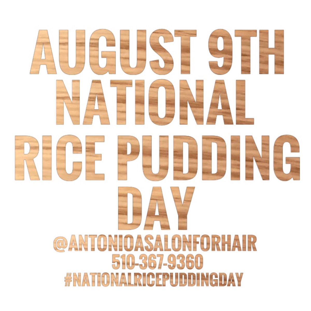 On #Aug9th  #RicePuddingLovers  Nationwide 🇺🇸 celebrate  #NationalRicePuddingDay .On this #TransformationalThursday ,  #50thDayOfSummer 🌞. #TreatYourself to a #GiftCard 💳or #GiftCertificate 🎟for a #SummerMakeover 🌞 #BePicturePerfect 🎉at @ASalonForHair
