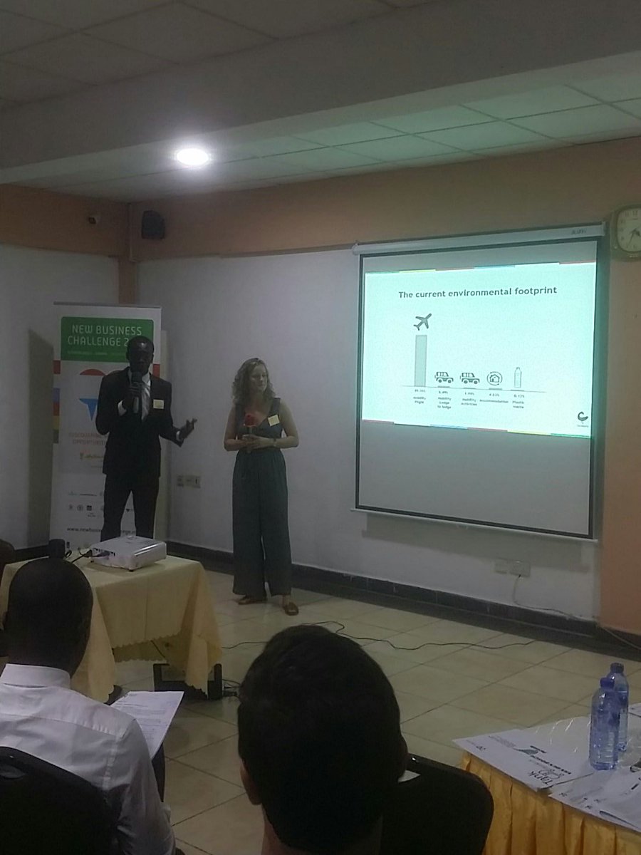 NBC_Ghana's tweet photo. 'Sankofa' Team presenting their eco solution for Jolinaiko Eco Tours on reducing environmental footprints through tourism. @RVO_Nederland @DutchMFA @GNBCC_ @NLinGhana @SustainMotion @RVO_Int_Ond #NBCghana2018 https://t.co/EfbOo3QUXi