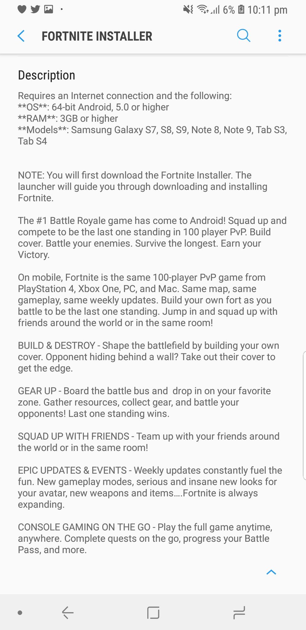 Dhananjay Tech Downloading Fortnite On Galaxy S9 Plus Only Available To Limited Devices And Only On Galaxy Game Launcher Not On Playstore T Co 1f6bk0roda