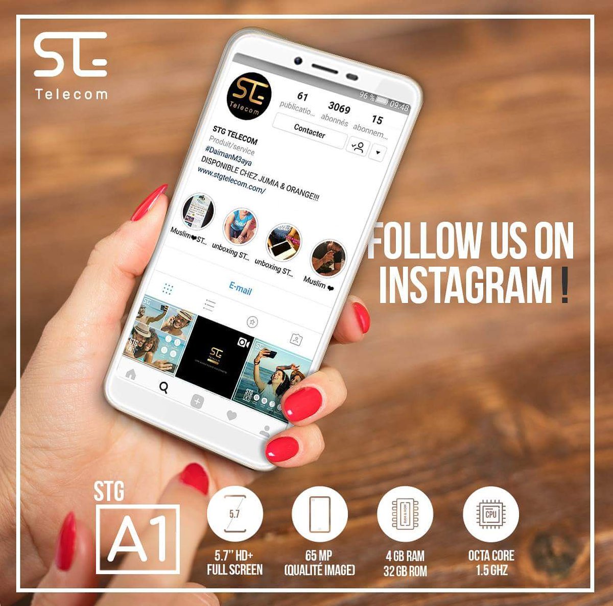 StgTelecom's tweet photo. عندكم إنستغارم ؟ حتى حنا ! 
ديرولينا FOLLOW باش يوصلكم أجمل الصور وآخر الأخبار ديالنا ... 
https://t.co/PhePkSAAqb
للمزيد من المعلومات:
 https://t.co/TpO6NkOtaf 
#GoBeyondLimits #STGTELECOM #STGA1PRO #STGA1    #BestSmartphone #Daiman_M3aya https://t.co/s9mZCleJqG