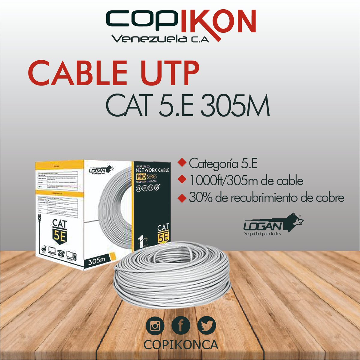 Copikonvnzla's tweet photo. Cable UTP
#copikon #logan #utp #jueves #seguridad #cabledered #red #cable https://t.co/MF02h1Ros9