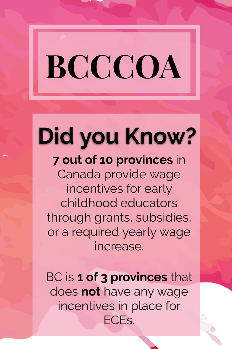 CCPofBC's tweet photo. Did you know? 7/10 provinces fought for wage equality for ECEs from the government. It's about time BC does the same. Join our movement by signing our petition at https://t.co/L7QgJ2crIj. #ChildCareBC #BCpoli https://t.co/fm0QlfEErs