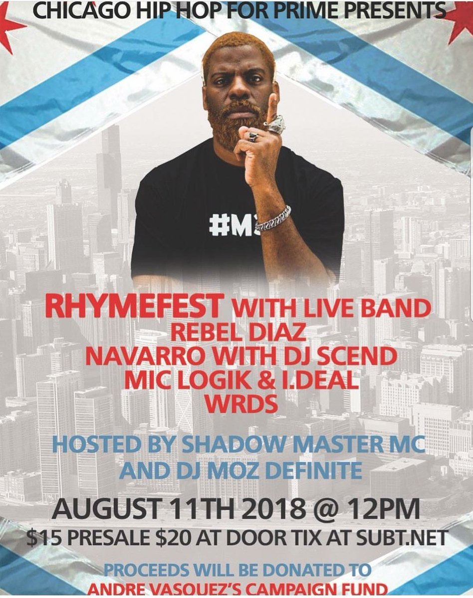 throwemC's tweet photo. Juat 2 more days catch @RHYMEFEST @idealraps @MicLogik @SchemeNavarro @djscend @RebelDiaz perform live @subtchicago #AllAgeEvent #CommunityFundraiser #HipHopArtist #ItsAVibe #Chicago https://t.co/Tm0ZBrIxDy