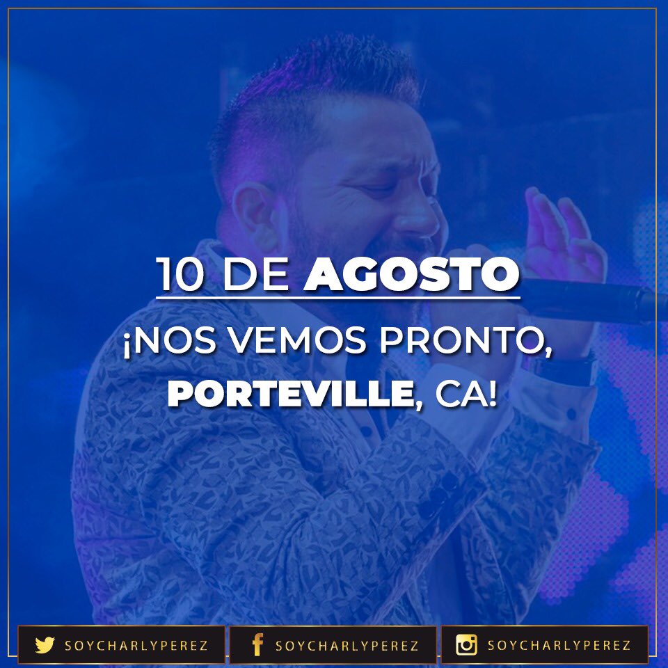 SoyCharlyPerez's tweet photo. Gente de #PORTEVILLE, ¿ya están listos?  🎉
¡Nos vemos mañana en la presentación de la madre de todas las bandas @bandaelrecodo ! 🎉🙌🏻 #AmoMiTrabajo

#SoyCharlyPérez #PasiónPorLaMúsica #CantanteDeCorazón https://t.co/M4ksMfEAqx