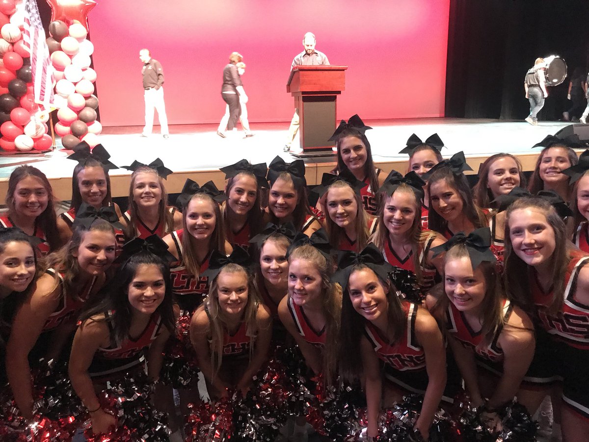 LTHS Cheer welcoming the teachers of Lake Travis back at Convocation 2018! #LTCavs <a href="/ltisdschools/">ltisdschools</a> <a href="/LTHcheerleading/">LTHS Cheerleading</a> @BradLancasterLT
