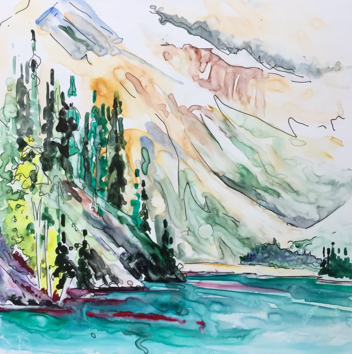 KarenBArtist's tweet photo. Taking this little gem to @edmfolkfest - look for me in their craft market area (painted on location at Kinney Lake) #liveart #alwayspaint https://t.co/0JCev3cuNX
