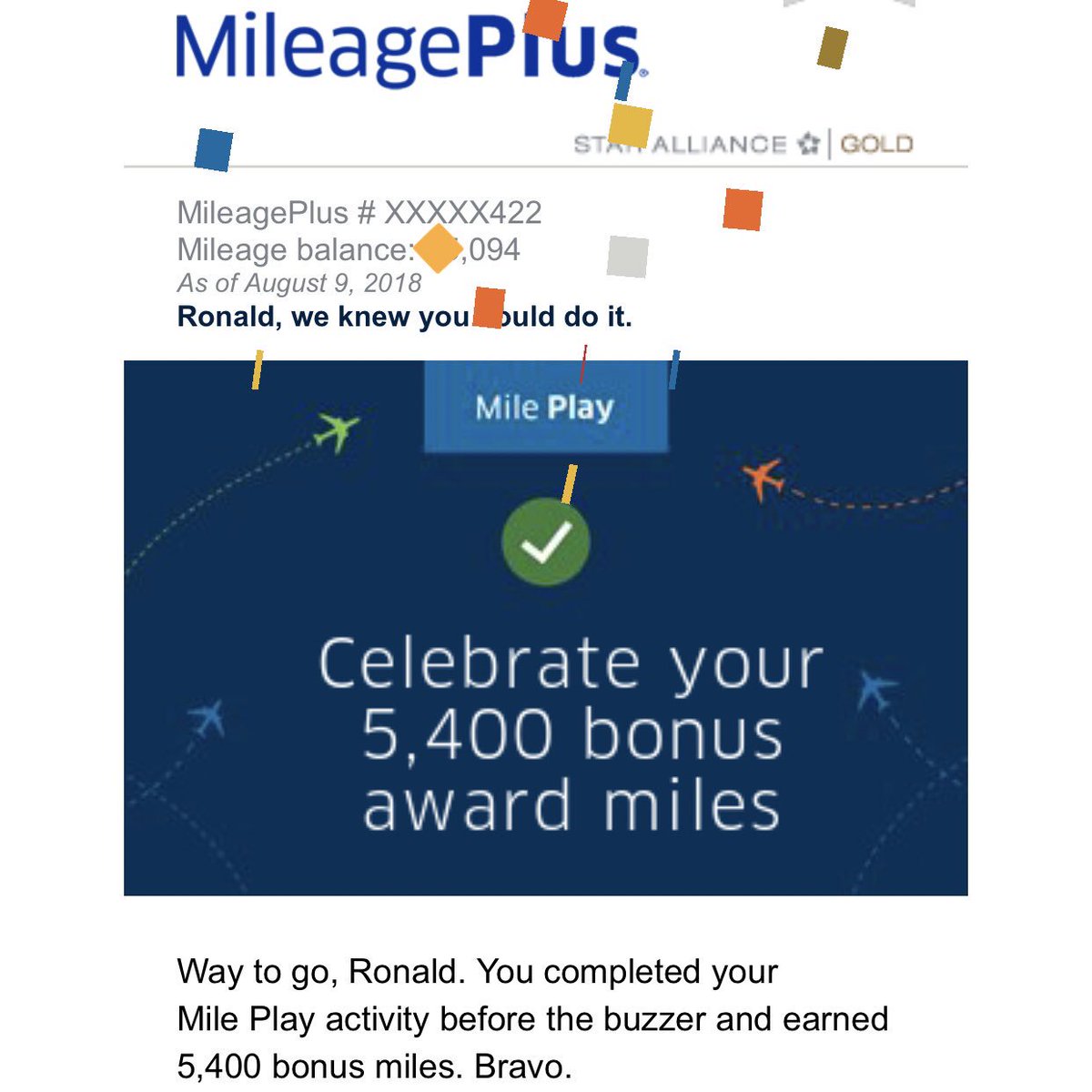 @united MileagePlus digital confetti! 🎉🎊 

#MilePlay