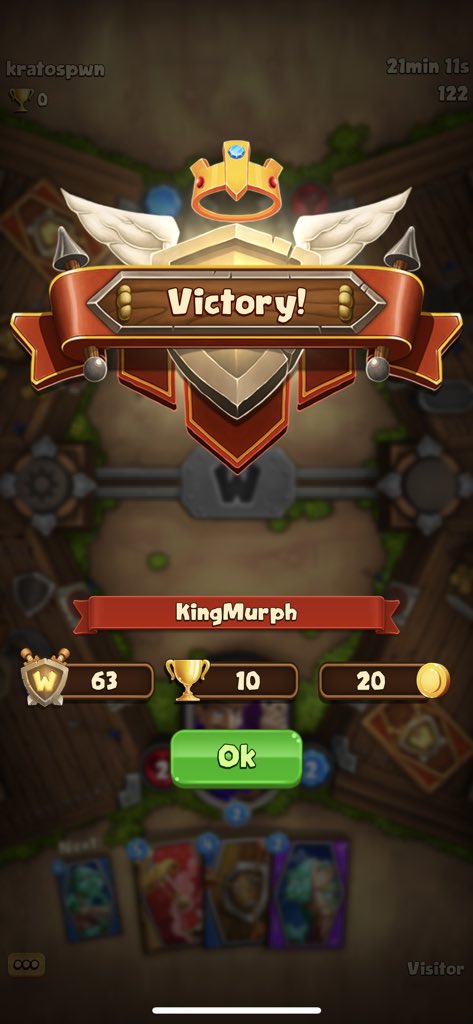 _KingMurph_'s tweet photo. @WagersOfWar First victory in @WagersOfWar. Crazy how much this game makes you think with only 30 second of time for a turn. My mind needs a rest! IGN- KingMurph https://t.co/4Pu9mzPUBe