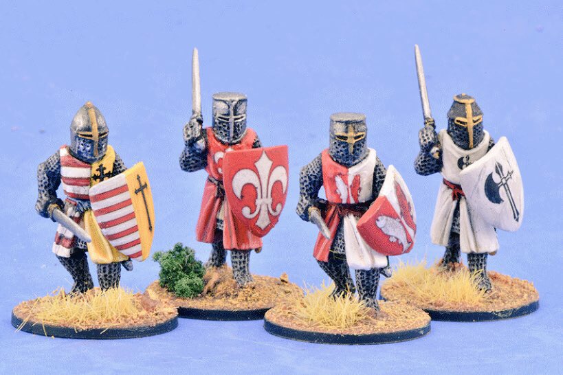 Crusader Foot Knights ☀️                      📸Credit: grippingbeast.co.uk/LCF03_Crusadin… #wargaming #historical #crusades #christians #knights #grippingbeast #28mm