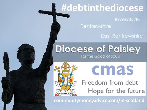 CMA_Scotland's tweet photo. #debtinthediocese please join our @PaisleyDiocese event Sat 11 Aug 11.30am St Mirin's Cathedral Hall; great opportunity for trained volunteers to provide vital debt advice, a welcoming Church for those struggling on the margins #makingallthingsnew #MATN https://t.co/OhzzEebEeT https://t.co/5zKwTPQhKX
