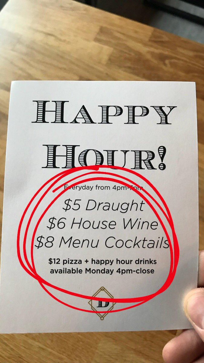 Stop by between 4 and 7pm to sit on the patio and check out our new happy hour specials! #yeg #yegdt