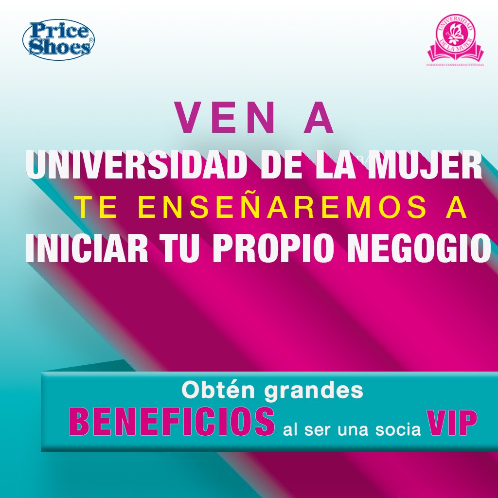 PriceShoes's tweet photo. Se emprendedora y realiza tu propio negocio.
En Universidad de la Mujer te enseñamos como hacerlo.
¡Acercáte!
#UMTips
#SoyUM
#InicioMiPropioNegocio https://t.co/yDCU21zAHR