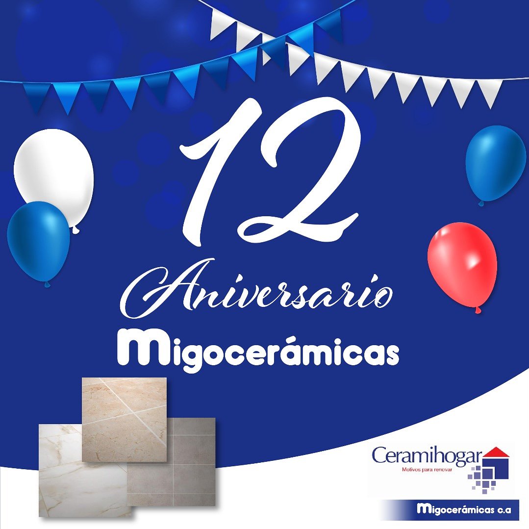 En <a href="/MigoCeramicas/">Migocerámicas</a> nos satisface cumplir otro año más, acompañando a la población venezolana en su día a día… Nos caracteriza el compromiso con nuestros clientes y somos apasionados en la atención personalizada y el servicio de calidad. ¡Visítanos!
#ConMigo #SomosMigo #Noticias