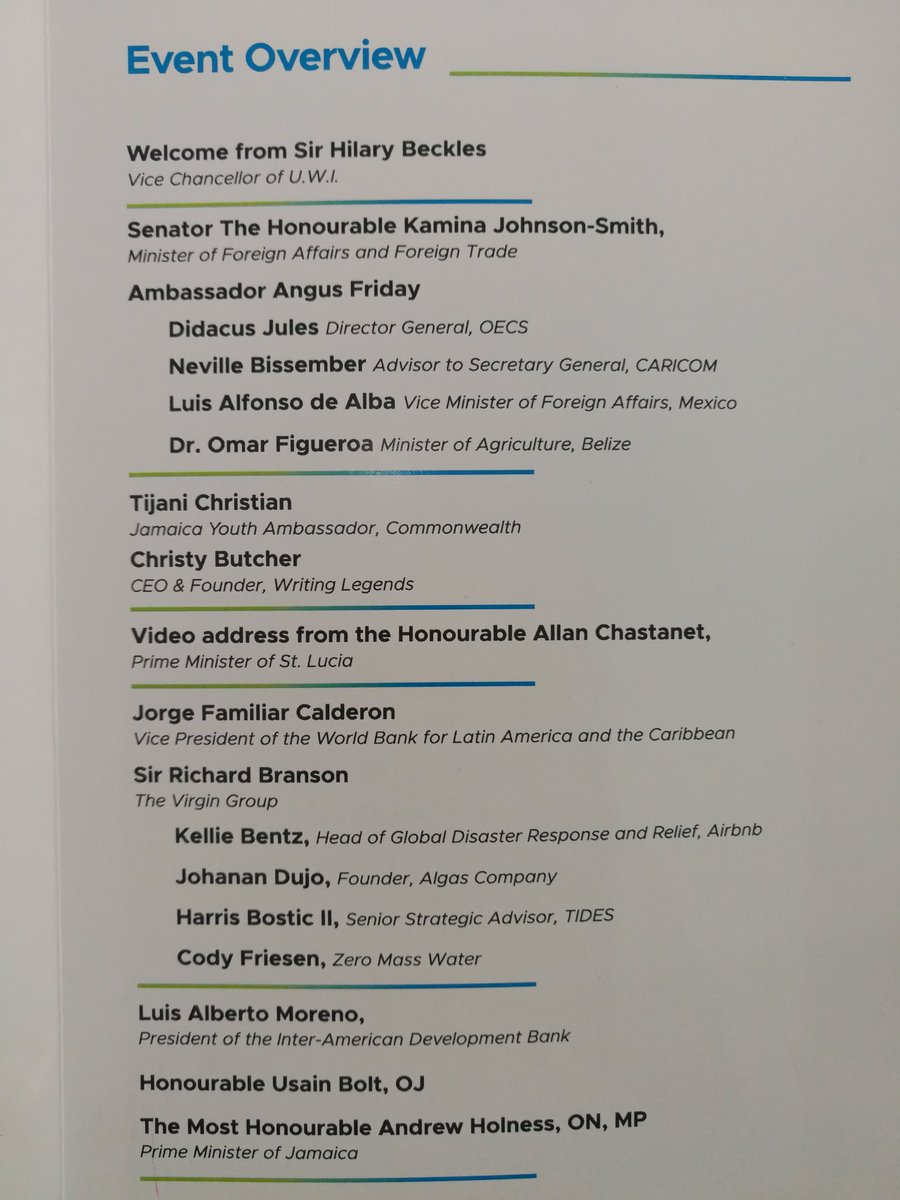 Just how important is #climatechange to the #caribbeanregion ? Just check out the speaker list for the launch of the Caribbean Climate Smart Accelerator #jumpcaribbean 😎