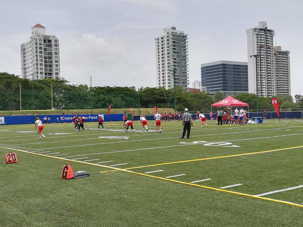COSPanama's tweet photo. ¡Mundial de Flag! 🏈 #FFWC2018 #SubwayField #IHOPField #UAField #COS https://t.co/mfZrtVAwIQ
